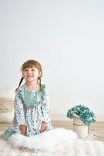 Mint floral print ruffle dress