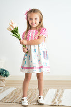 Platinum balcony pink dot dress - ARIA KIDS