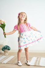 Platinum balcony pink dot dress - ARIA KIDS