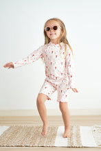 Pink floral print zip rashguard girl swimsuit - ARIA KIDS