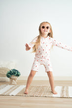 Pink floral print zip rashguard girl swimsuit - ARIA KIDS