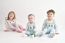 Christmas tree embroidery dot print dress