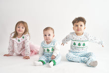 Christmas tree embroidery dot print dress