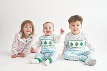 Christmas tree embroidery dot print dress