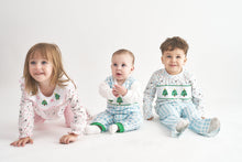Christmas tree embroidery dot print dress