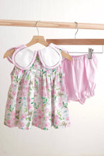 Pink easter cross emrboidery floral girl set - ARIA KIDS