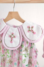 Pink easter cross emrboidery floral girl bubble - ARIA KIDS