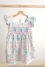 Floral easter bunny hand-smocked dress - ARIA KIDS