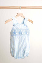 Blue easter bunny hand-smocked boy bubble - ARIA KIDS