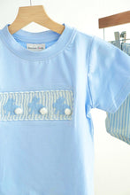 Blue easter bunny hand-smocked boy set - ARIA KIDS
