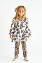 Leopard pumpkin print girl set - ARIA KIDS