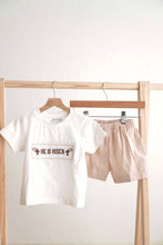 Khaki he is risen hand-smocked boy set - ARIA KIDS