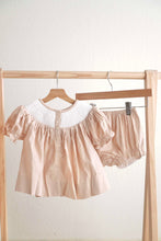 Khaki he is risen hand-smocked girl bloomer set - ARIA KIDS
