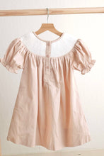 Khaki he is risen hand-smocked girl dress - ARIA KIDS