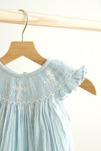 Blue easter cross hand-smocked girl bubble - ARIA KIDS