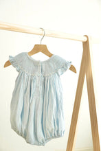 Blue easter cross hand-smocked girl bubble - ARIA KIDS
