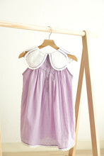 Lavender floral bow embroidery swiss dot girl dress - ARIA KIDS