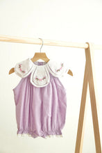 Lavender floral bow embroidery swiss dot girl bubble - ARIA KIDS