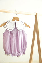 Lavender floral bow embroidery swiss dot girl bubble - ARIA KIDS