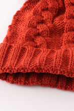 Caramel pompom cable beanie hat - ARIA KIDS