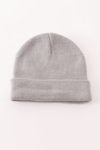Grey ribbed basic knit beanie - ARIA KIDS