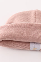 Pink ribbed basic knit beanie - ARIA KIDS