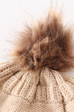 Beige pompom cable beanie - ARIA KIDS