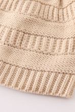Beige pompom cable beanie - ARIA KIDS