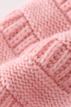 Pink pompom cable beanie hat - ARIA KIDS