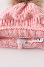 Pink pompom cable beanie hat - ARIA KIDS