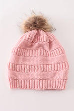 Pink pompom cable beanie hat - ARIA KIDS