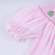 Pink christmas tree hand smocked dress - ARIA KIDS
