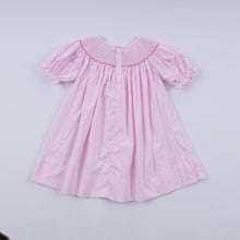 Pink christmas tree hand smocked dress - ARIA KIDS