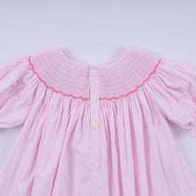 Pink christmas tree hand smocked dress - ARIA KIDS