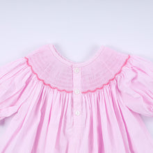 Pink christmas tree hand smocked ruffle pants set - ARIA KIDS