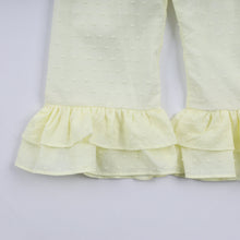 Mustard character hand smocked ruffle pants set - ARIA KIDS