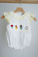 Mustard character hand smocked ruffle bubble - ARIA KIDS