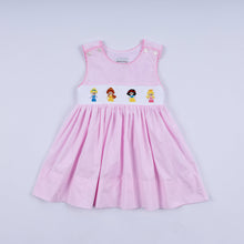 Pink princess hand smocked plaid dress - ARIA KIDS