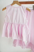 Pink princess hand smocked plaid ruffle pants set - ARIA KIDS