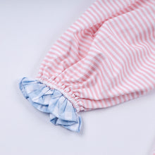 Pink candy cane bow hand smocked ruffle dress - ARIA KIDS
