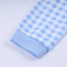Blue gingerbread hand smocked gingham romper - ARIA KIDS