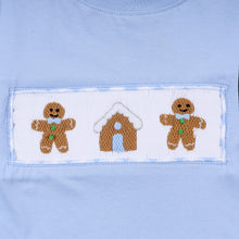 Blue gingerbread hand smocked gingham pants set - ARIA KIDS