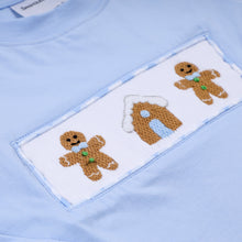 Blue gingerbread hand smocked gingham pants set - ARIA KIDS