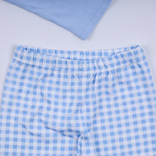 Blue gingerbread hand smocked gingham pants set - ARIA KIDS