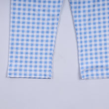 Blue gingerbread hand smocked gingham pants set - ARIA KIDS