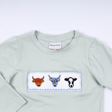 Sage cow hand smocked gingham pants set - ARIA KIDS