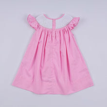 Pink character hand smocked dot ruffle dress - ARIA KIDS
