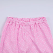 Pink character hand smocked dot ruffle pants set - ARIA KIDS