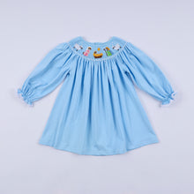 Blue nativity hand smocked dress - ARIA KIDS