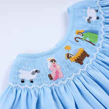 Blue nativity hand smocked bloomer set - ARIA KIDS